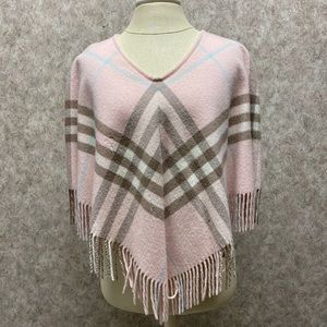 Burberry Pink Fringe Poncho